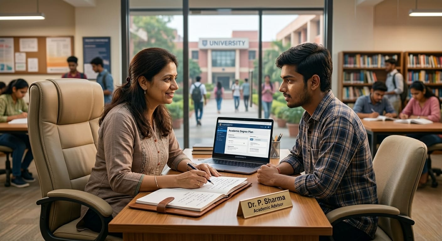 Happy students studying together